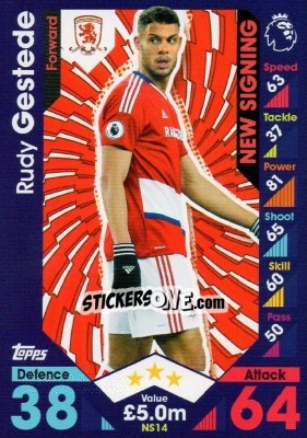 Sticker Rudy Gestede - English Premier League 2016-2017. Match Attax Extra - Topps