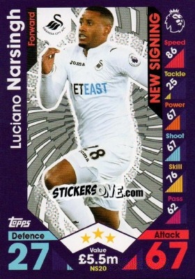 Sticker Luciano Narsingh - English Premier League 2016-2017. Match Attax Extra - Topps