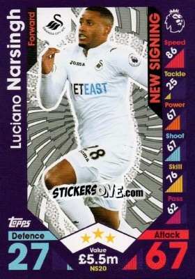 Cromo Luciano Narsingh - English Premier League 2016-2017. Match Attax Extra - Topps