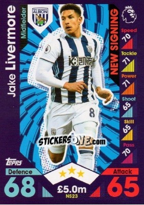 Cromo Jake Livermore - English Premier League 2016-2017. Match Attax Extra - Topps