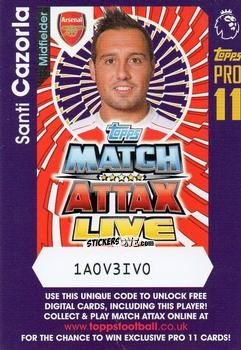 Cromo Santi Cazorla - English Premier League 2016-2017. Match Attax Extra n. P3 - Topps