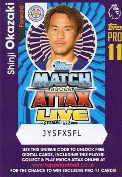 Figurina Shinji Okazaki - English Premier League 2016-2017. Match Attax Extra n. P12 - Topps