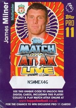 Sticker James Milner - English Premier League 2016-2017. Match Attax Extra n. P14 - Topps