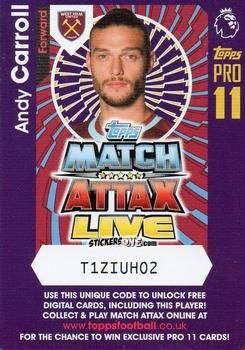 Figurina Andy Carroll - English Premier League 2016-2017. Match Attax Extra n. P32 - Topps