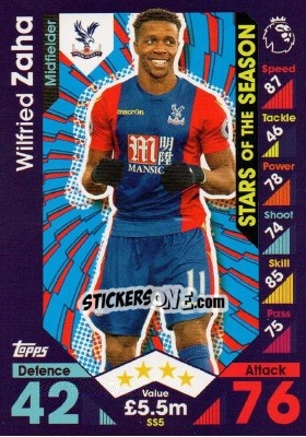Sticker Wilfried Zaha - English Premier League 2016-2017. Match Attax Extra - Topps