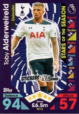 Sticker Toby Alderweireld - English Premier League 2016-2017. Match Attax Extra n. SS13 - Topps
