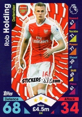 Sticker Rob Holding - English Premier League 2016-2017. Match Attax Extra - Topps