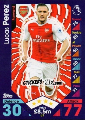Sticker Lucas Perez - English Premier League 2016-2017. Match Attax Extra - Topps