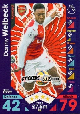 Sticker Danny Welbeck - English Premier League 2016-2017. Match Attax Extra - Topps