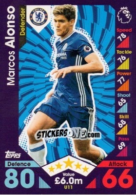 Sticker Marcos Alonso - English Premier League 2016-2017. Match Attax Extra - Topps