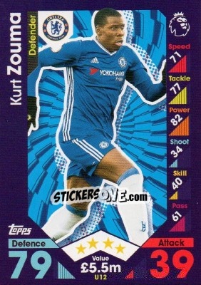 Figurina Kurt Zouma - English Premier League 2016-2017. Match Attax Extra - Topps