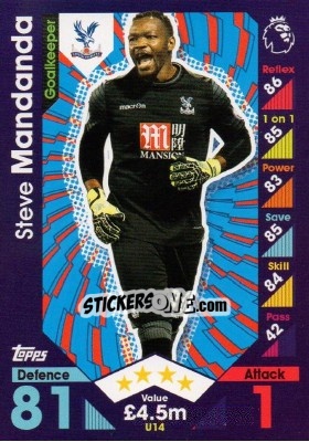 Sticker Steve Mandanda - English Premier League 2016-2017. Match Attax Extra n. U14 - Topps