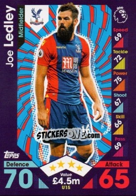 Sticker Joe Ledley - English Premier League 2016-2017. Match Attax Extra n. U15 - Topps