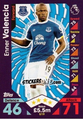 Sticker Enner Valencia - English Premier League 2016-2017. Match Attax Extra - Topps