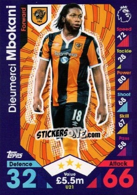 Sticker Dieumerci Mbokani - English Premier League 2016-2017. Match Attax Extra - Topps