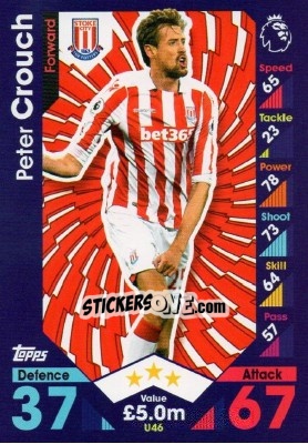 Figurina Peter Crouch - English Premier League 2016-2017. Match Attax Extra - Topps