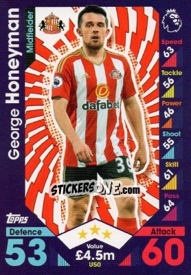 Sticker George Honeyman - English Premier League 2016-2017. Match Attax Extra - Topps