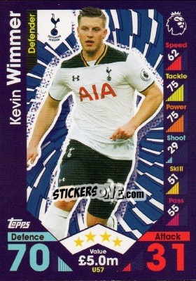 Cromo Kevin Wimmer - English Premier League 2016-2017. Match Attax Extra - Topps