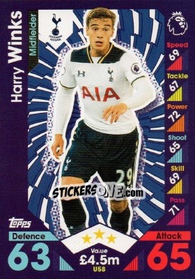 Sticker Harry Winks - English Premier League 2016-2017. Match Attax Extra - Topps