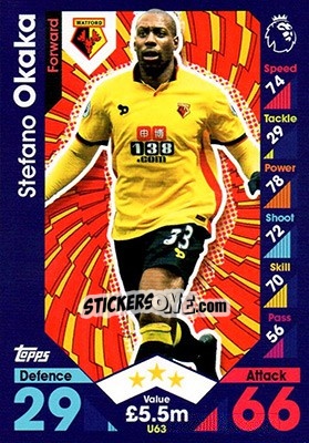 Figurina Stefano Okaka - English Premier League 2016-2017. Match Attax Extra - Topps