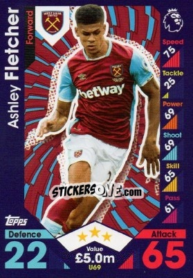 Sticker Ashley Fletcher - English Premier League 2016-2017. Match Attax Extra - Topps