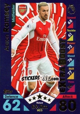 Sticker Aaron Ramsey - English Premier League 2016-2017. Match Attax Extra n. UC3 - Topps
