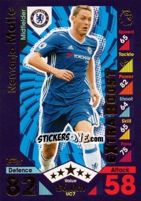 Sticker Nemanja Matic - English Premier League 2016-2017. Match Attax Extra n. UC7 - Topps
