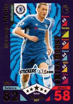 Cromo Nemanja Matic - English Premier League 2016-2017. Match Attax Extra - Topps