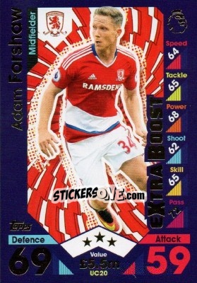 Sticker Adam Forshaw - English Premier League 2016-2017. Match Attax Extra - Topps