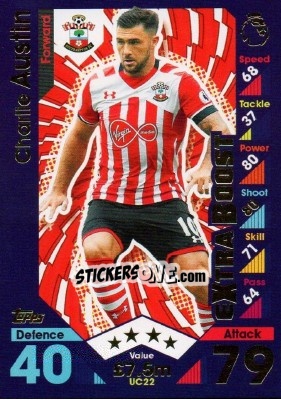 Sticker Charlie Austin - English Premier League 2016-2017. Match Attax Extra - Topps