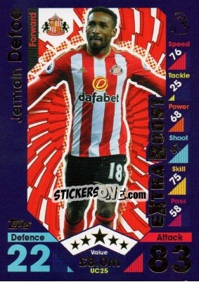 Figurina Jermain Defoe - English Premier League 2016-2017. Match Attax Extra - Topps