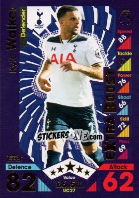 Sticker Kyle Walker - English Premier League 2016-2017. Match Attax Extra n. UC27 - Topps