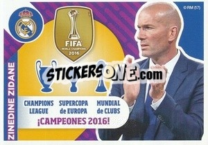 Sticker Zinedine Zidane (¡Campeones 2016) - Real Madrid 2016-2017 - Panini