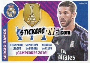 Sticker Sergio Ramos (¡Campeones 2016) - Real Madrid 2016-2017 n. 58 - Panini