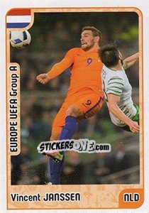 Sticker Vincent Janssen - Kvalifikacije za svetsko fudbalsko prvenstvo 2018 n. 145 - G.T.P.R School Shop