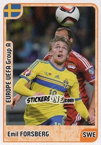 Sticker Emil Forsberg - Kvalifikacije za svetsko fudbalsko prvenstvo 2018 n. 189 - G.T.P.R School Shop