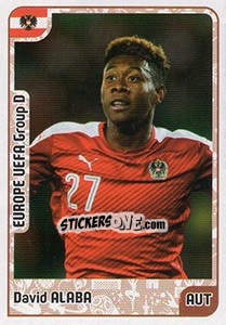 Sticker David Alaba - Kvalifikacije za svetsko fudbalsko prvenstvo 2018 n. 429 - G.T.P.R School Shop