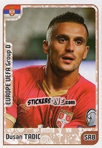 Sticker Dusan Tadic - Kvalifikacije za svetsko fudbalsko prvenstvo 2018 n. 454 - G.T.P.R School Shop