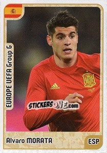 Sticker Alvaro Morata - Kvalifikacije za svetsko fudbalsko prvenstvo 2018 n. 672 - G.T.P.R School Shop
