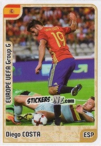 Sticker Diego Costa - Kvalifikacije za svetsko fudbalsko prvenstvo 2018 n. 676 - G.T.P.R School Shop