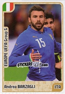 Sticker Andrea Barzagli - Kvalifikacije za svetsko fudbalsko prvenstvo 2018 - G.T.P.R School Shop