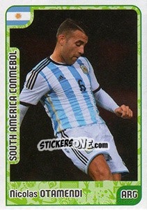 Sticker Nicolas Otamendi - Kvalifikacije za svetsko fudbalsko prvenstvo 2018 n. 909 - G.T.P.R School Shop