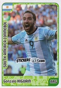 Sticker Gonzalo Higuain - Kvalifikacije za svetsko fudbalsko prvenstvo 2018 n. 922 - G.T.P.R School Shop