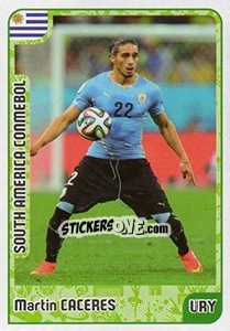 Sticker Martín Cáceres - Kvalifikacije za svetsko fudbalsko prvenstvo 2018 n. 939 - G.T.P.R School Shop