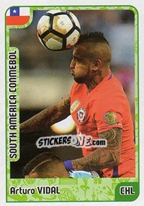 Sticker Arturo Vidal - Kvalifikacije za svetsko fudbalsko prvenstvo 2018 n. 977 - G.T.P.R School Shop