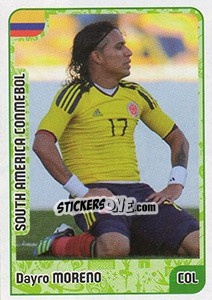 Sticker Dayro Moreno - Kvalifikacije za svetsko fudbalsko prvenstvo 2018 - G.T.P.R School Shop