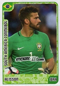 Sticker Alisson - Kvalifikacije za svetsko fudbalsko prvenstvo 2018 n. 1009 - G.T.P.R School Shop