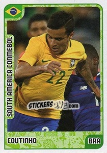 Sticker Coutinho - Kvalifikacije za svetsko fudbalsko prvenstvo 2018 n. 1020 - G.T.P.R School Shop