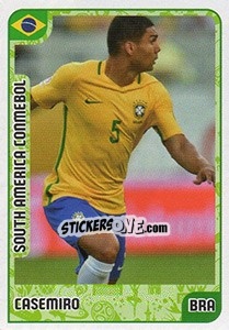 Sticker Casemiro - Kvalifikacije za svetsko fudbalsko prvenstvo 2018 n. 1021 - G.T.P.R School Shop