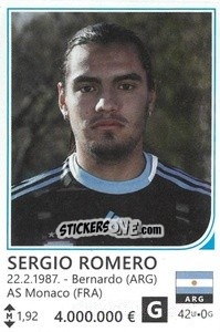 Sticker Sergio Romero - Brazil 2014 n. 17 - Rafo